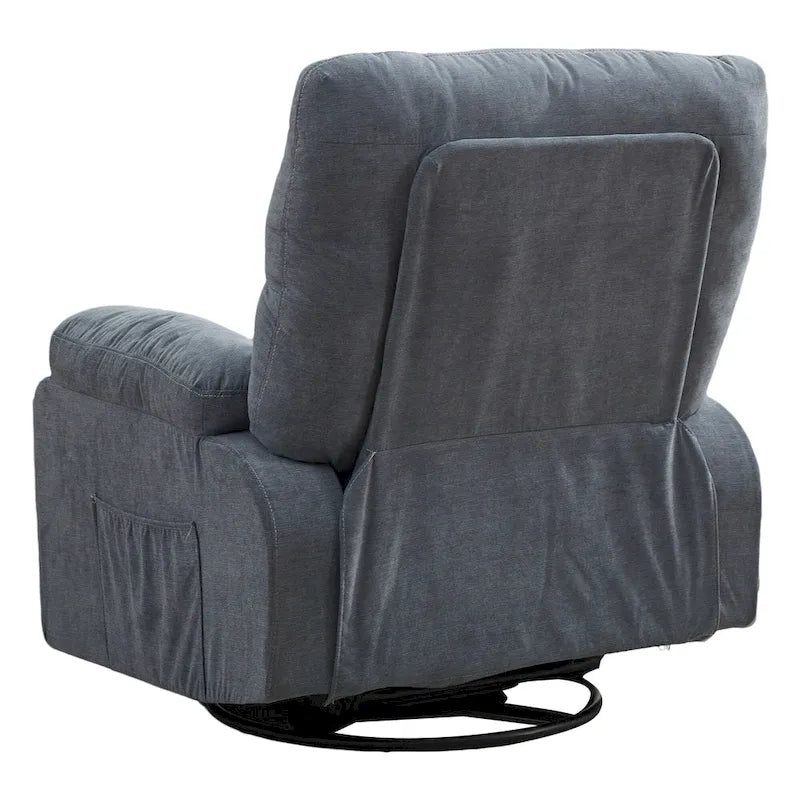 Fauteuil inclinable pivotant à bascule 360° en lin avec poches latérales