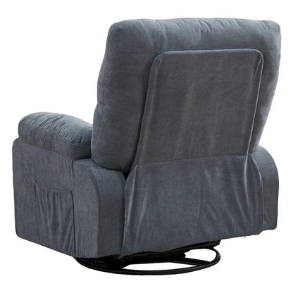 Fauteuil inclinable pivotant à bascule 360° en lin avec poches latérales