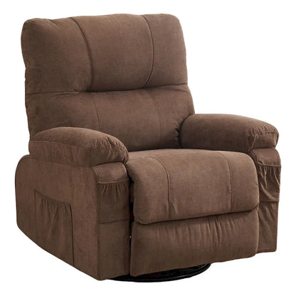 Fauteuil inclinable pivotant à bascule 360° en lin avec poches latérales