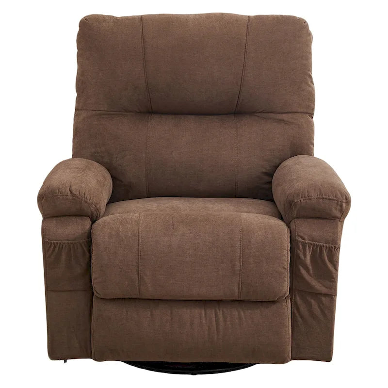 Fauteuil inclinable pivotant à bascule 360° en lin avec poches latérales