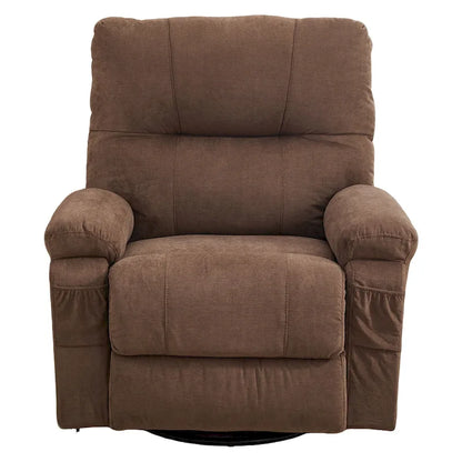 Fauteuil inclinable pivotant à bascule 360° en lin avec poches latérales