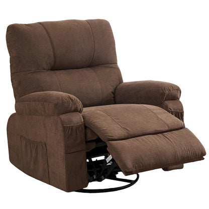 Fauteuil inclinable pivotant à bascule 360° en lin avec poches latérales