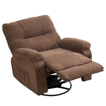 Fauteuil inclinable pivotant à bascule 360° en lin avec poches latérales
