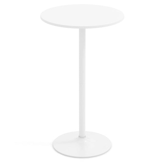 White MDF Metal Bistro Table with Stable Round Base