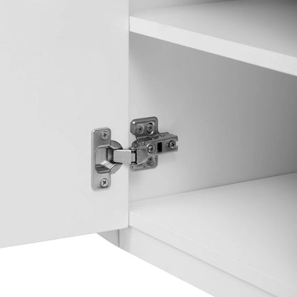Meuble TV minimaliste moderne de 70,8 pouces pour téléviseurs jusqu'à 80 pouces, centre multimédia avec 3 tiroirs et 1 étagère