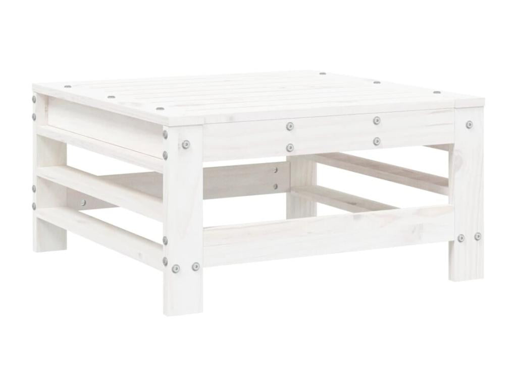 Ensemble de mobilier de jardin 6 pièces en pin massif blanc