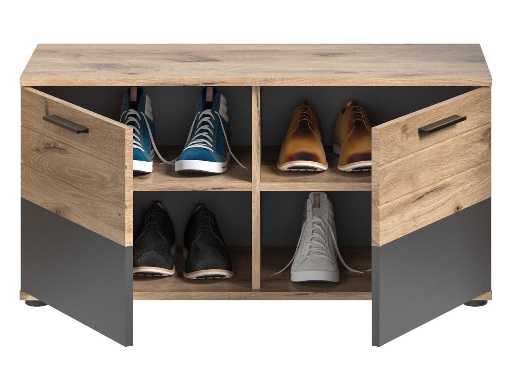 Banc en bois effet chêne, marron