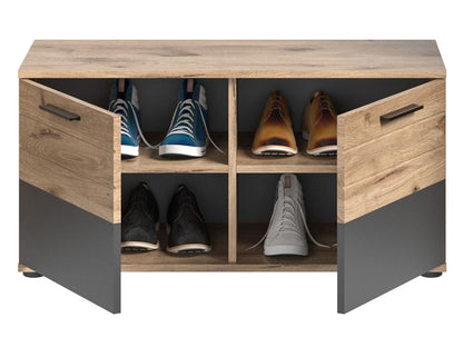 Banc en bois effet chêne, marron