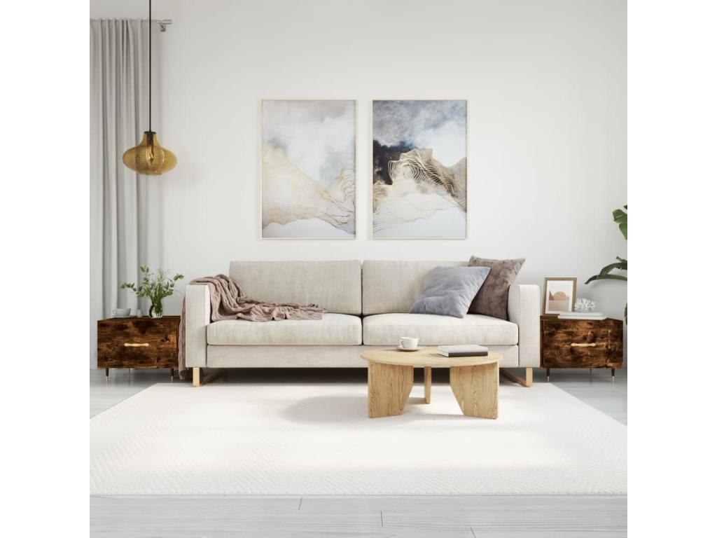 Ensemble de 2 meubles de maison en bois imitation chêne, 50 x 50 x 40 cm, marron