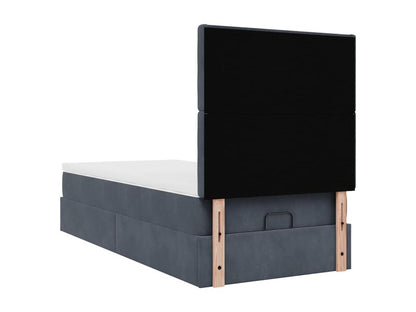 Pouf en velours, 90 x 190 cm, gris