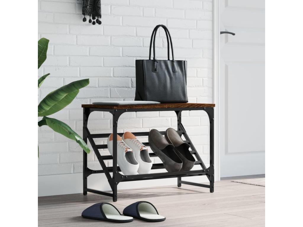 Étagère en bois imitation chêne, 60 x 30 x 45 cm, marron