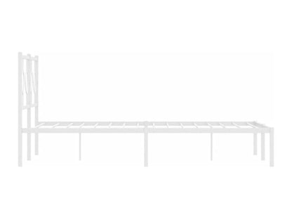 Cadre de lit en métal, 140 x 190 cm, blanc