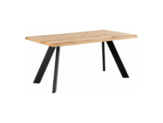 Table de salle à manger en chêne massif, 200 cm, noire