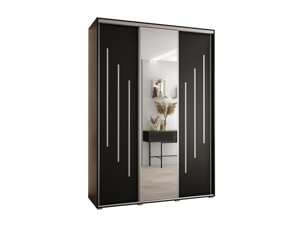 Armoire coulissante à 3 portes, 180 x 45 x 235,2 cm, noire