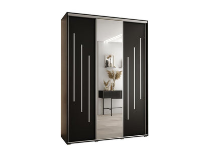 Armoire coulissante à 3 portes, 180 x 45 x 235,2 cm, noire