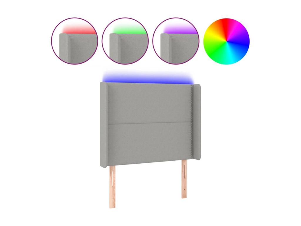 Lit en tissu, 103 x 16 x 118 cm, gris