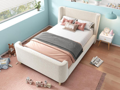 Lit en velours, 90 x 200 cm, beige