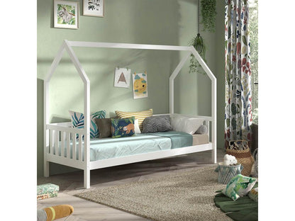 Lit en pin massif, 90 x 200 cm, blanc