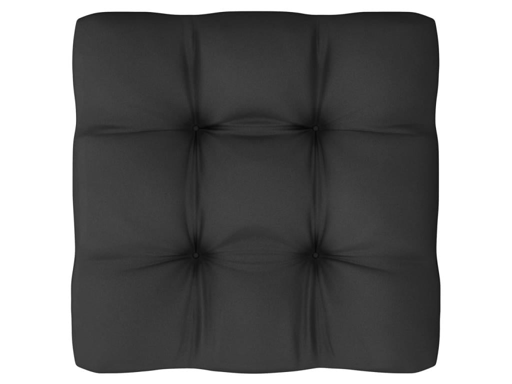 Ensemble de mobilier de jardin 10 pièces avec coussins, en pin massif noir.