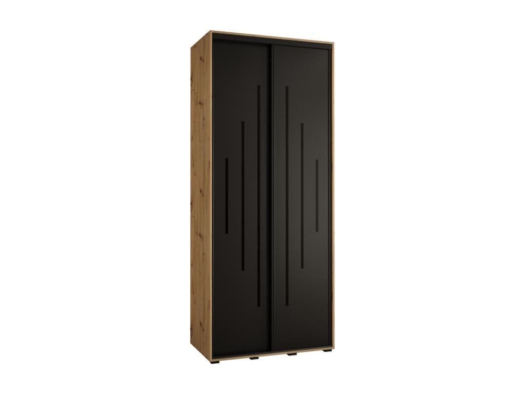 Armoire coulissante à 2 portes, 100 x 45 x 235,2 cm, noire