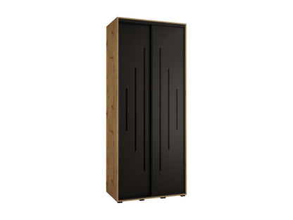 Armoire coulissante à 2 portes, 100 x 45 x 235,2 cm, noire