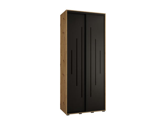 Armoire coulissante à 2 portes, 100 x 45 x 235,2 cm, noire