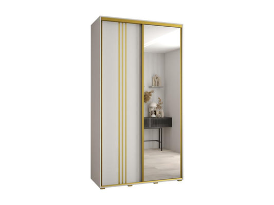 Armoire coulissante à 2 portes, 130 x 60 x 235,2 cm, blanche