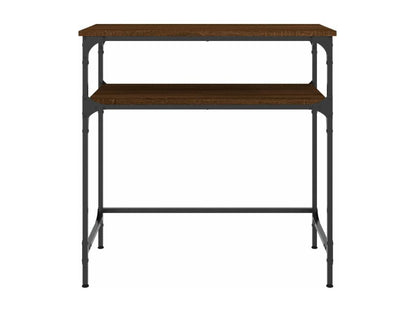 Table en bois effet chêne, 75 x 35,5 x 75 cm, marron