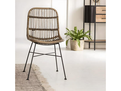 Chaise en métal, marron