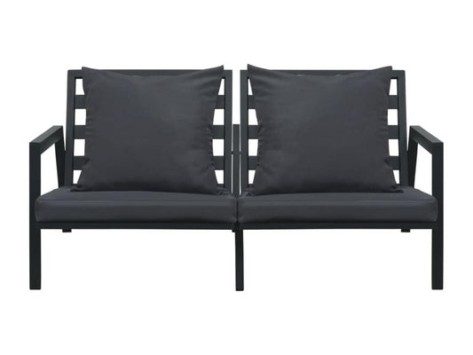 Ensemble de mobilier de jardin 5 pièces avec coussins, gris