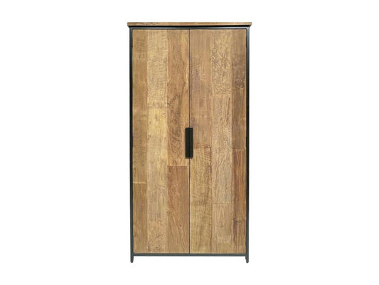 Buffet en métal à 2 portes, 100 cm, marron