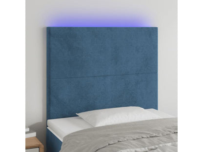 Lit en velours, 80 x 5 x 118 cm, bleu
