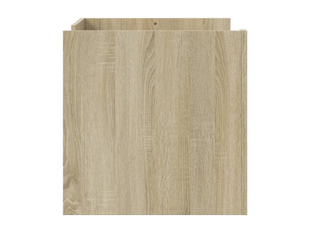 Table basse en bois effet chêne, 80 x 50 x 50 cm, marron