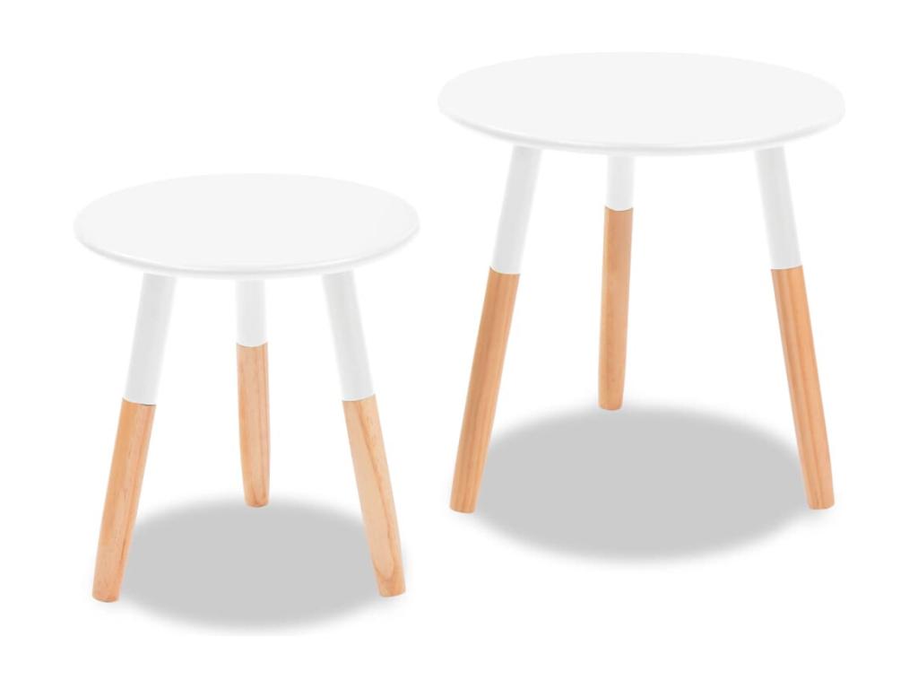 Ensemble de meubles de maison en pin massif, 2 pièces, blanc