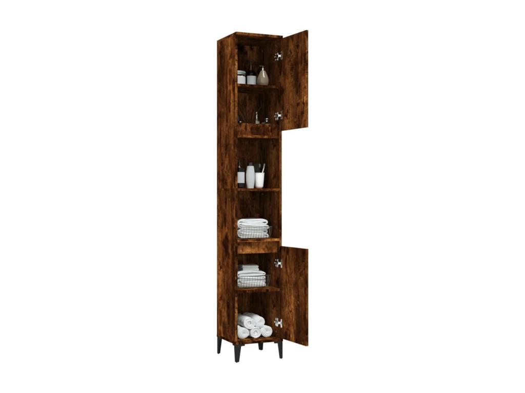 Armoire en bois effet chêne, 30 x 30 x 190 cm, naturel