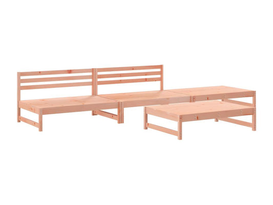 Ensemble de mobilier de jardin 4 pièces en bois massif, marron