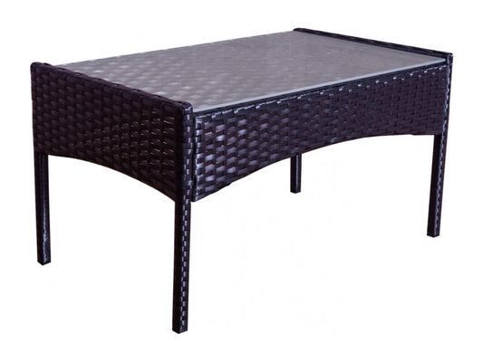 Ensemble de mobilier de jardin en résine tressée, noir