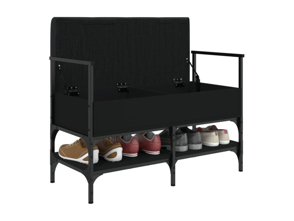 Banc en bois composite, 85,5 x 42 x 57,5 ​​cm, noir