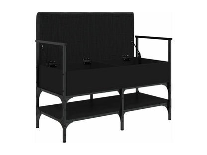 Banc en bois composite, 85,5 x 42 x 57,5 ​​cm, noir