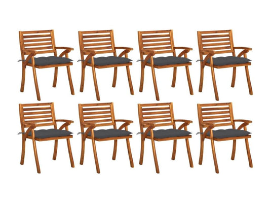 Ensemble de mobilier de jardin 8 pièces avec coussins, gris