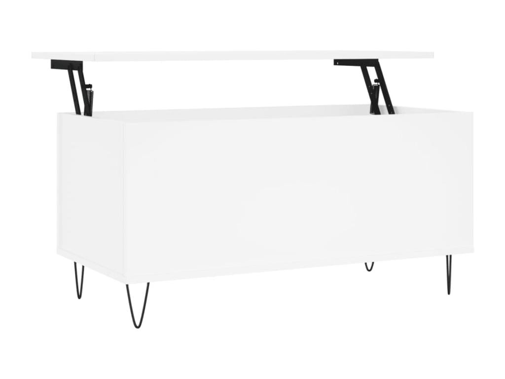 Table basse en bois composite, 90 x 44,5 x 45 cm, blanche