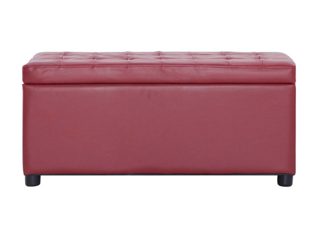 Pouf en cuir, 87,5 cm, rouge