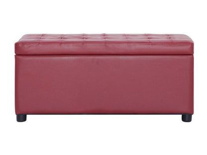 Pouf en cuir, 87,5 cm, rouge