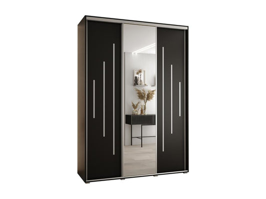 Armoire coulissante à 3 portes, 170 x 60 x 235,2 cm, noire