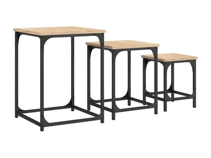 Ensemble de meubles de maison 3 pièces en bois effet chêne naturel