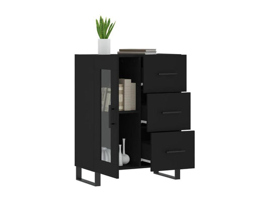 Buffet en bois d'ingénierie, 69,5 x 34 x 90 cm, noir