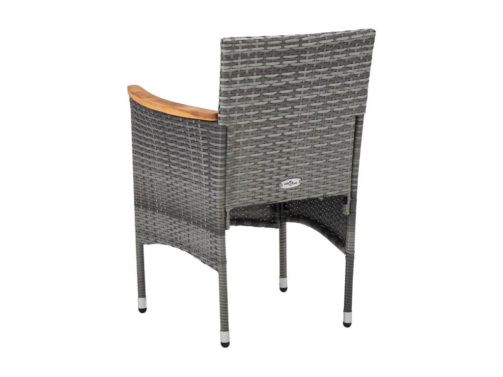 Ensemble de mobilier de jardin 11 pièces en résine tressée grise