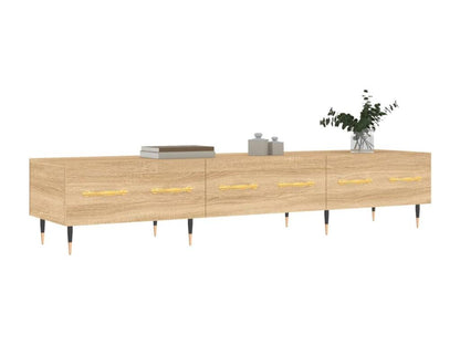 Meuble TV en bois effet chêne, 150 x 36 x 30 cm, marron