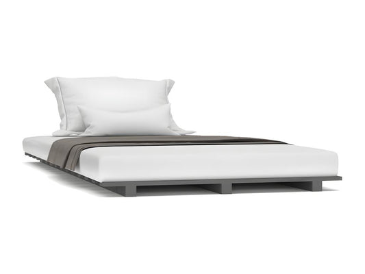 Cadre de lit en pin massif, 90 x 200 cm, gris