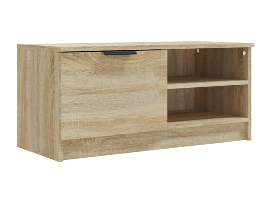 Meuble TV en bois imitation chêne, 80 x 35 x 36,5 cm, marron